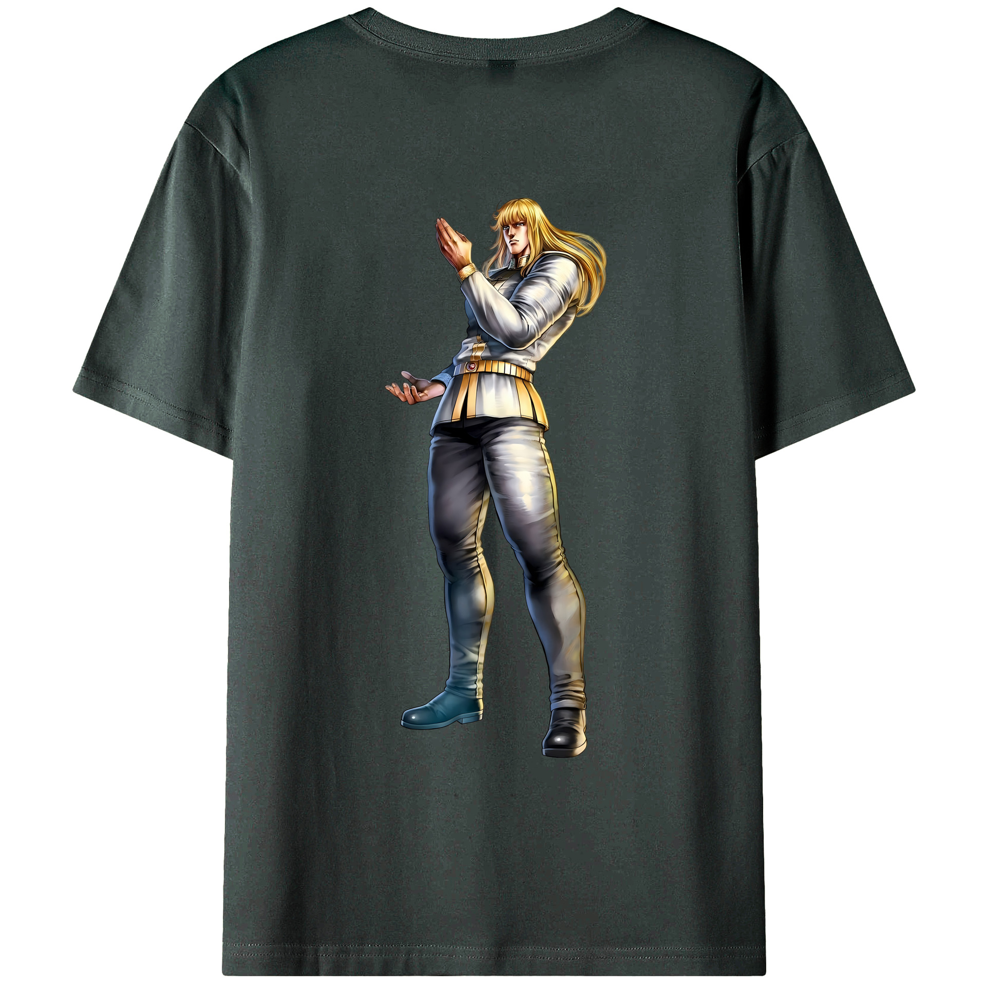 （画像用） 北斗の拳 Fist of the North Star 綿100％ メンズ半袖Tシャツ（バックプリント） 通気性